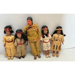 Gabriel Vintage 1973 Lone Ranger Tonto Action Figure & Native American Doll Lot